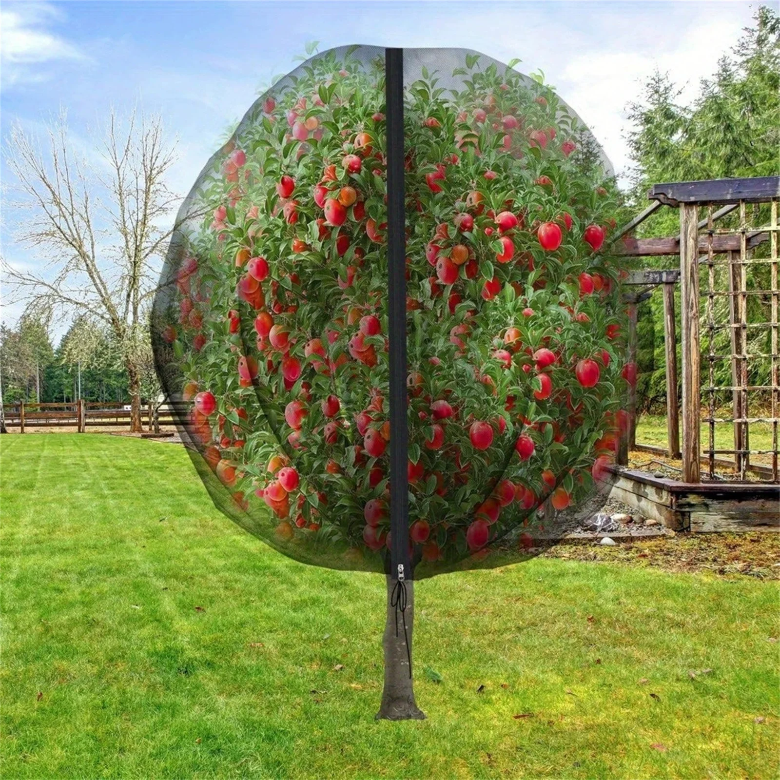 Zipper Plant Net Bird Mesh Cover with Drawstring Breathable Garden Netting Bag for Vegetables and Flower Plants