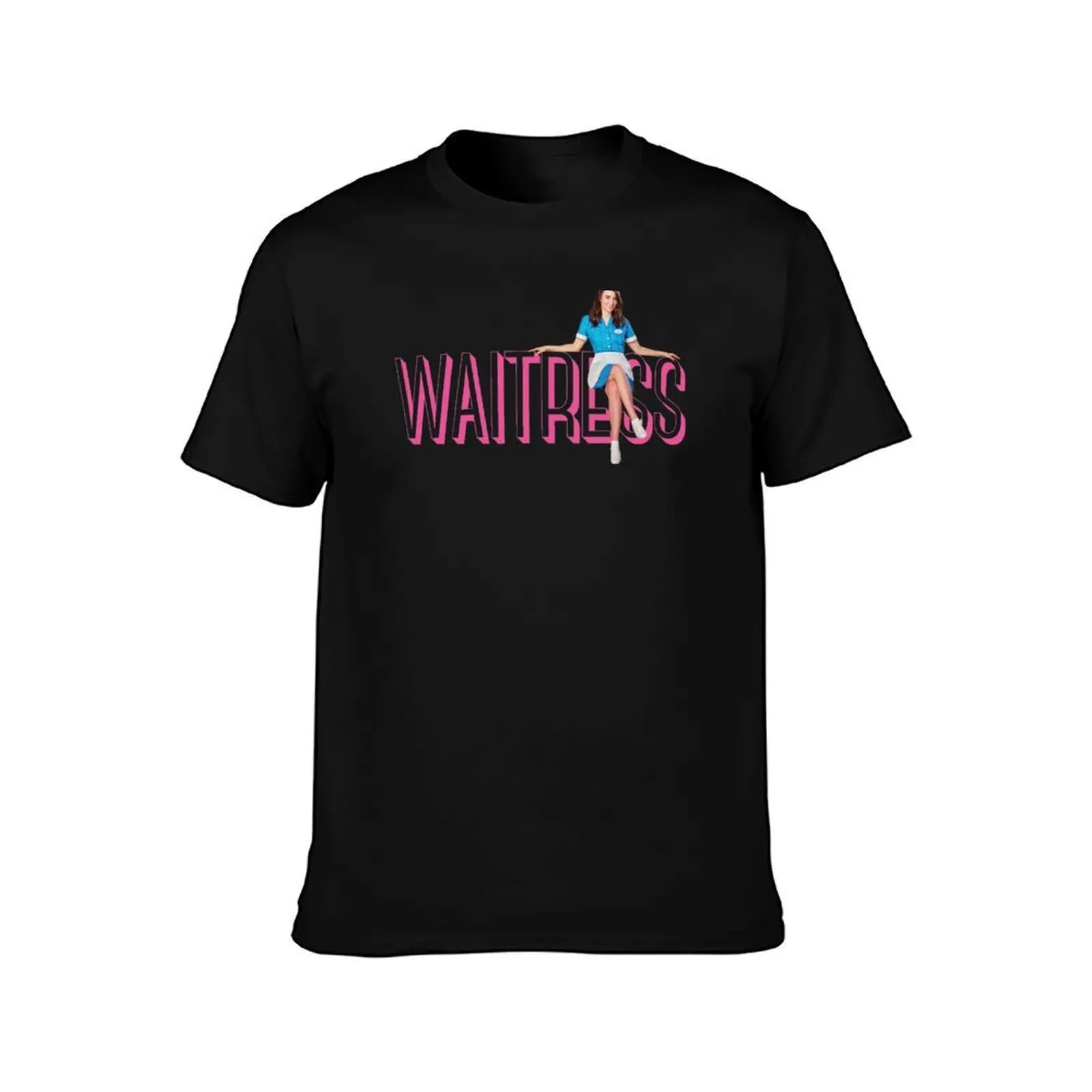 Sara Bareilles sitting on Waitress the Musical logo - Broadway, West End T-Shirt Large Size Breathable Tee