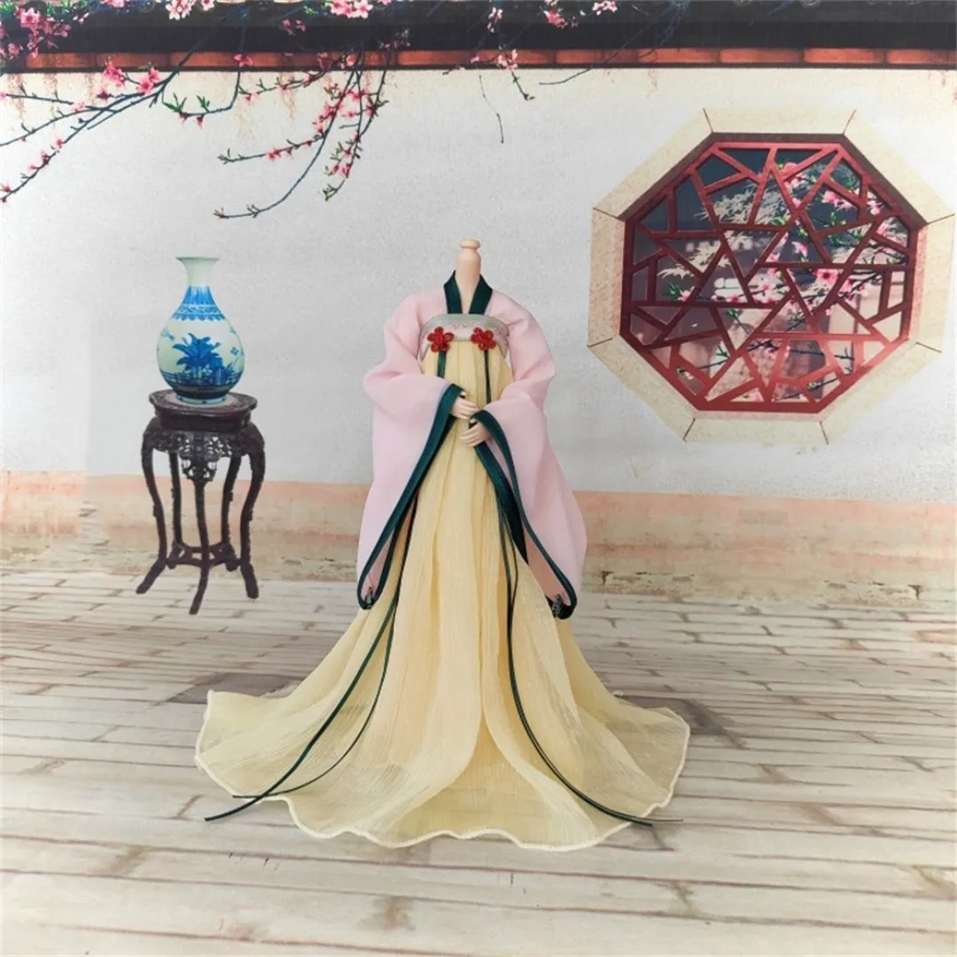 

Юбка, длинное платье, масштаб 1/6, женское длинное платье, халат ханьфу, древняя китайская одежда для куклы 12 дюймов, 30 см, экшн-фигурки, игрушки