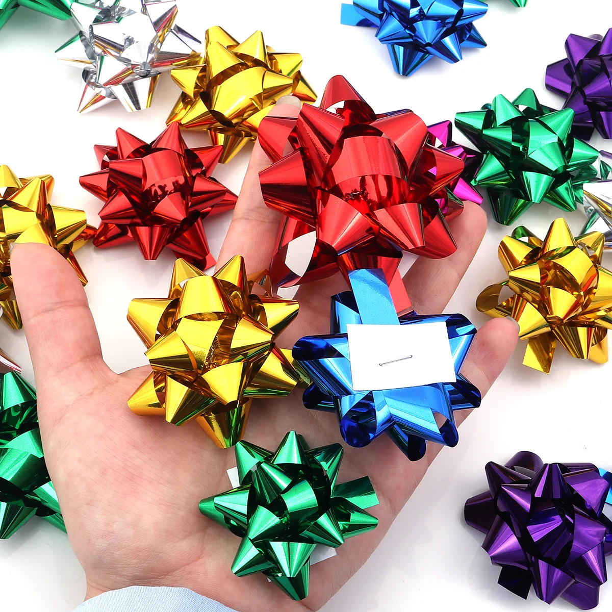 10/20pcs Small Star Bows for Present Wrapping Multi Colors Christmas Ribbon Bows for Parties Birthdays Wedding Holidays