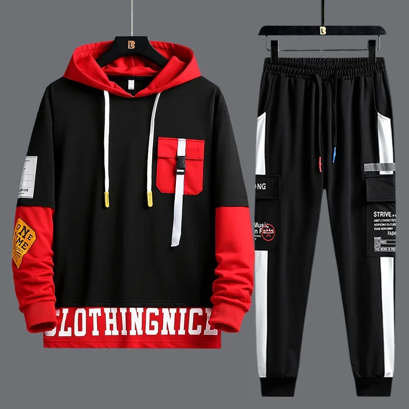 Fashion Men Tracksuit Streetwear Hoodie and Sweatpants Two Piece Set Male Hip Hop Style Outfit Set Sports Suit Trendy Mens Set