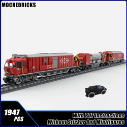 MOC-186921 Customized City Railway Rescue Vehicle Swiss Firefighting Train Building Block Model Sets Kid's Bricks Toys Xmas Gift