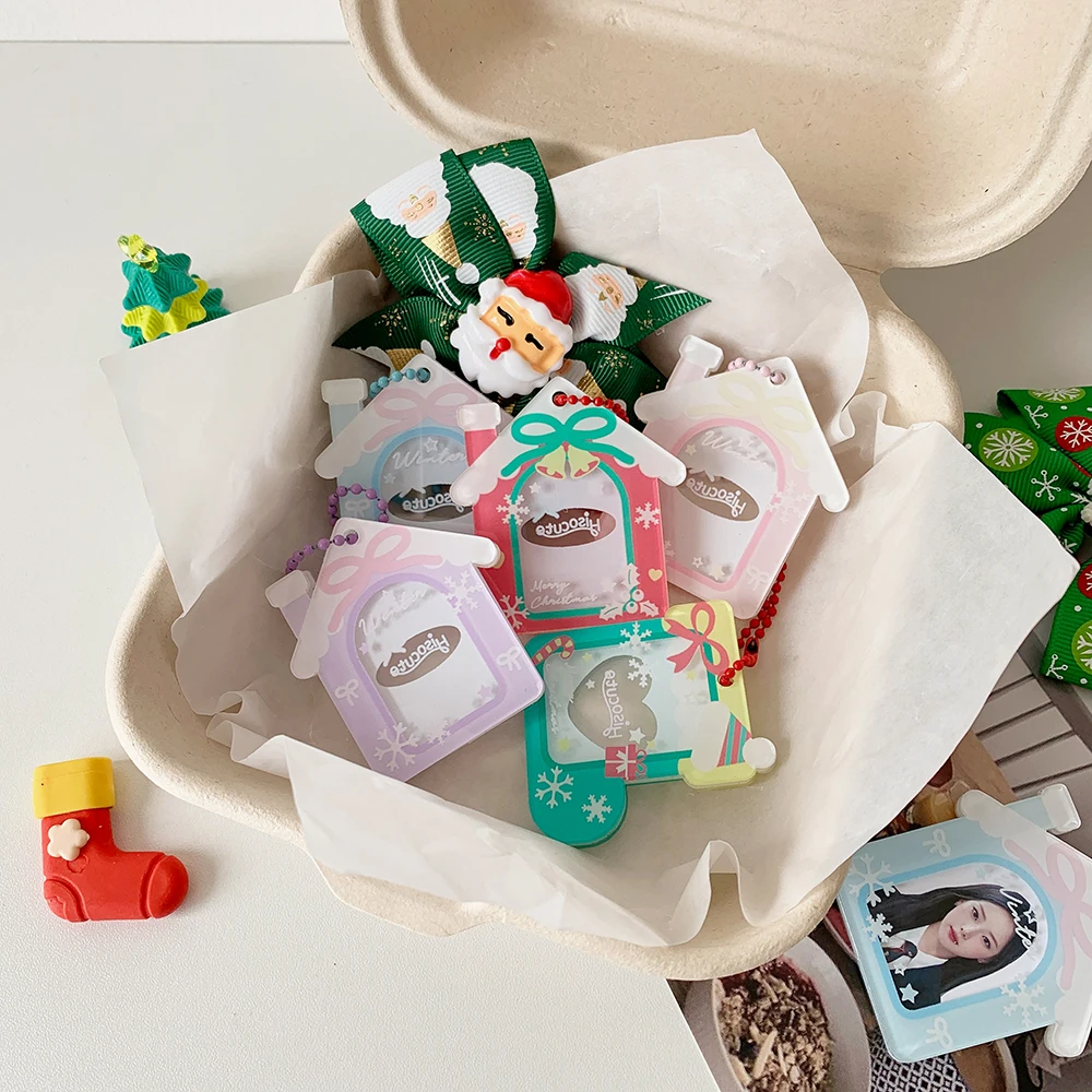 عيد الميلاد الكرتون الديكور قلادة صغيرة المفاتيح إطار الصورة قلادة نجمة بطاقة الطوب #4