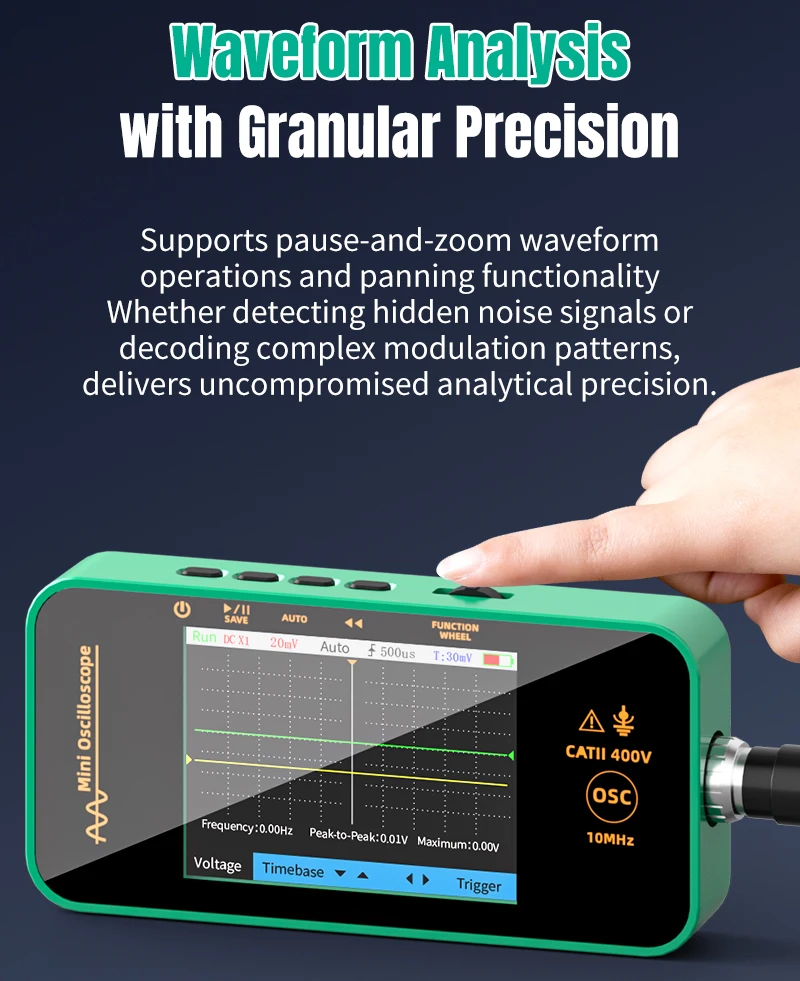 MASTFUYI портативный осциллограф-мультиметр с цветным экраном 10 МГц перезаряжаемый многофункциональный интеллектуальный инструмент для измерения противоожогов
