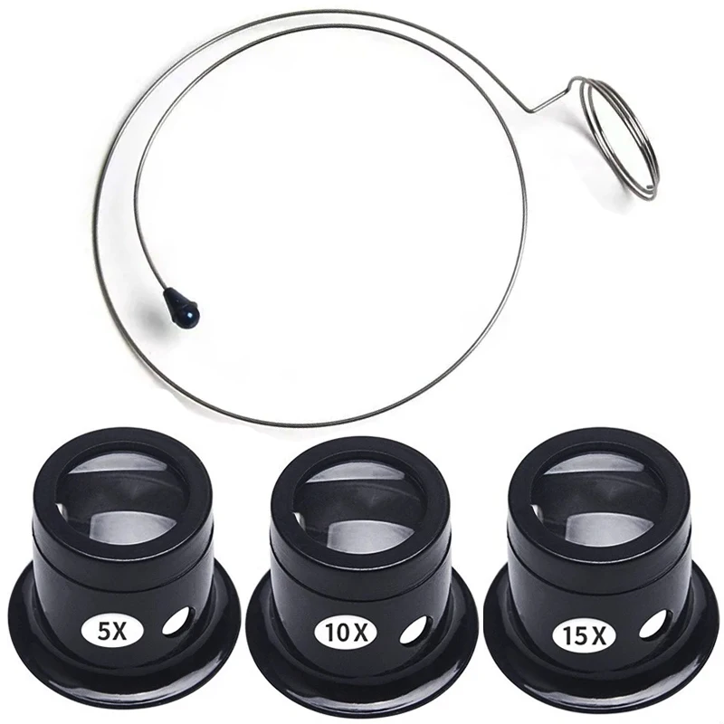 4Pcs Watch Magnifier Tool Eye Loupe Loop Magnifier Magnifying Glass Jewelry Magnifying Tools