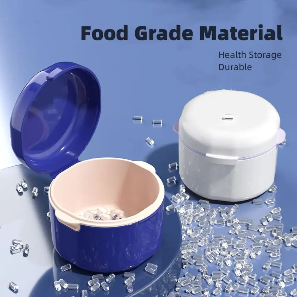 1PC Oral Orthodontic Retainer Cleaning Case Denture Bath Box With Strainer Double Layer Braces Storage Box Soaking Container