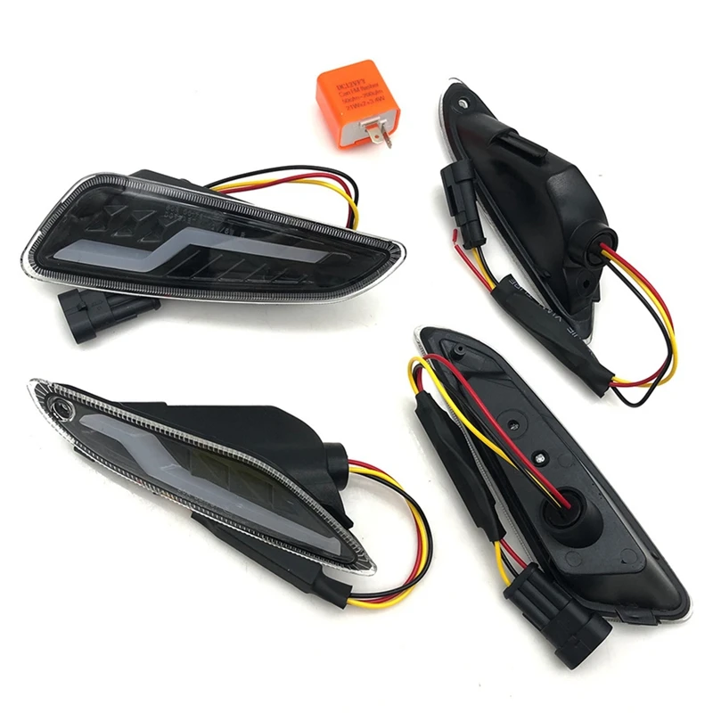 Motorcycle Front Rear Turn Signals Blinker Daytime Running LED Light For Piaggio Vespa Sprint Primavera 50 125 150CC