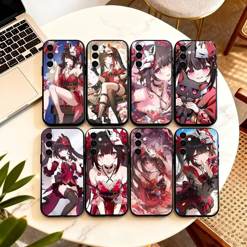 

Hanabi H-Honkai Star Rail Sparkle Phone Case For Samsung Galaxy A73,A72,A71,A70,A53,A52,A51,Soft Silicone Black Cover