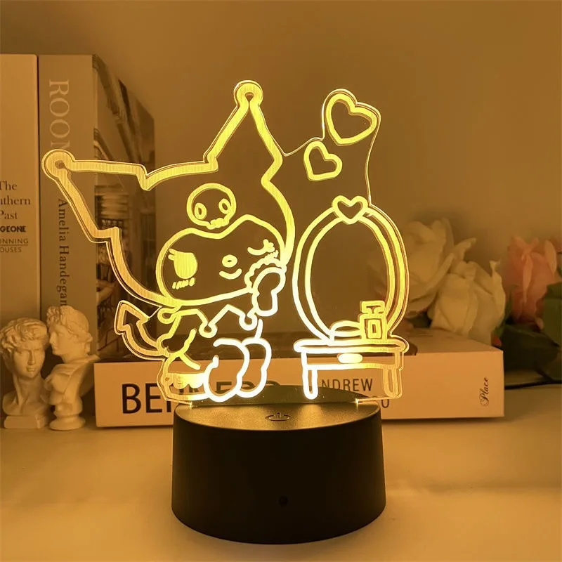 

Sanrio Kuromi Cinnamoroll Anime Kawaii Usb Night Cute Cartoon Children Bedroom Creative Decoration Light Gifts for Kids