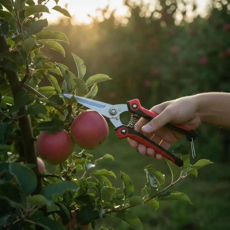 Pruning Shears with Safety Lock Sharp Stainless Steel Blade Non-slip Handle Heavy Duty Cutter for Garden Fruit Tree