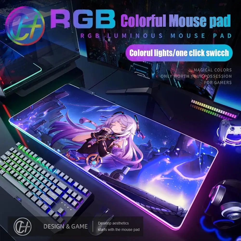 

Игровой коврик для мыши HYBXAXC G-genshin C-citlali RGB, настольный коврик для геймеров, HD, большой, со светодиодной подсветкой, XXL