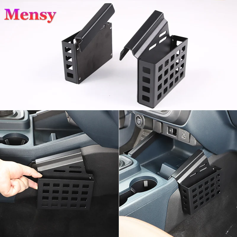 Aluminum Black For Ford Maverick 2022-2024 Car Center Console Gears Storage Box Mobile Phone Storage Box Trim Car Accessories