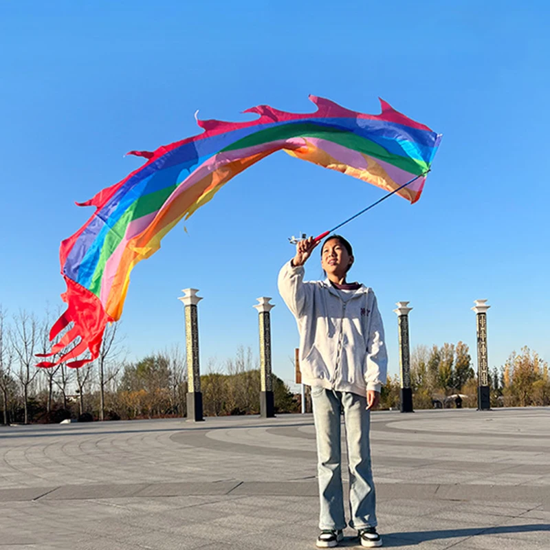 

Children's Pole-Swinging Dragon Dance Props Ribbon Fitness Dragon Chinese Traditional Dragon Festival Celebration Prop