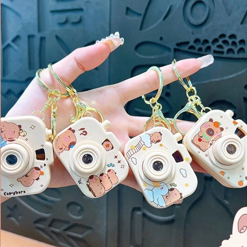 G92D Creative Capybaras Projection Camera Keychain With Built In Mini Projector For Adults And Anime Enthusiasts