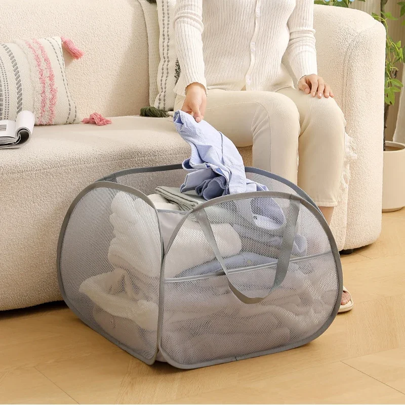 

90L Collapsible Laundry Basket Foldable Pop Up Laundry Hamper with Reinforced Carry Handles for Laundry Bathroom Dorm or Travel