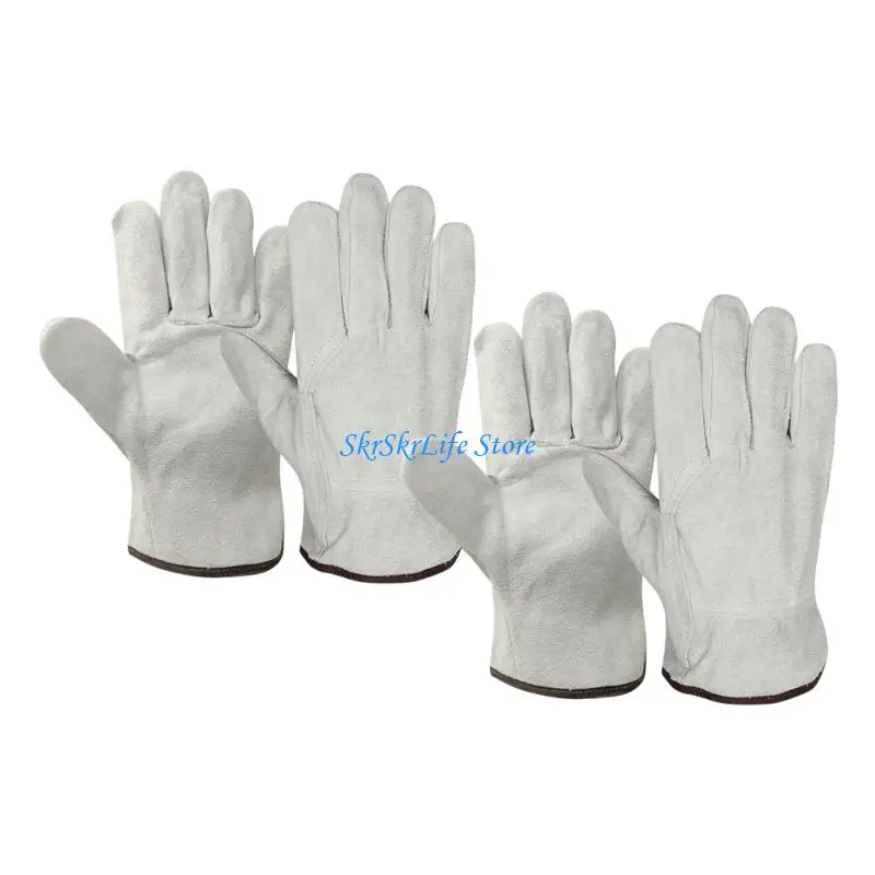 E65E Industrial Cowhides Work Glove Antislip Grip for Metal Cutting Welding Protections