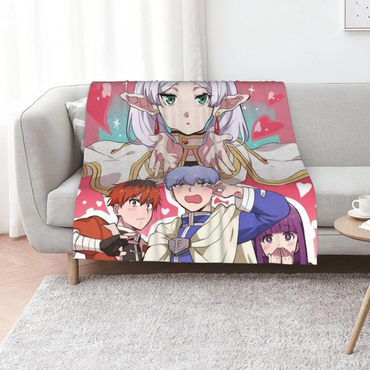 Manta decorativa con diseño Frieren Bootleg, manta acogedora para sofá, ideal para ver televisión y tomar siestas