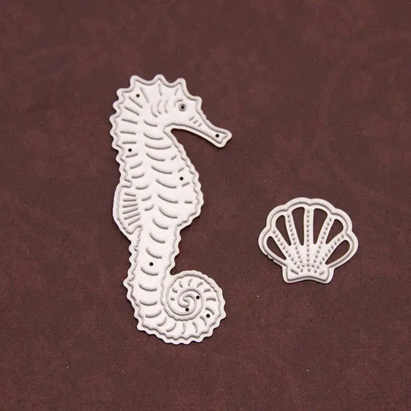 Seahorse Shell Metal Cutting Dies Scrapbooking DIY Album Embossing Folder Paper Cards Maker Template