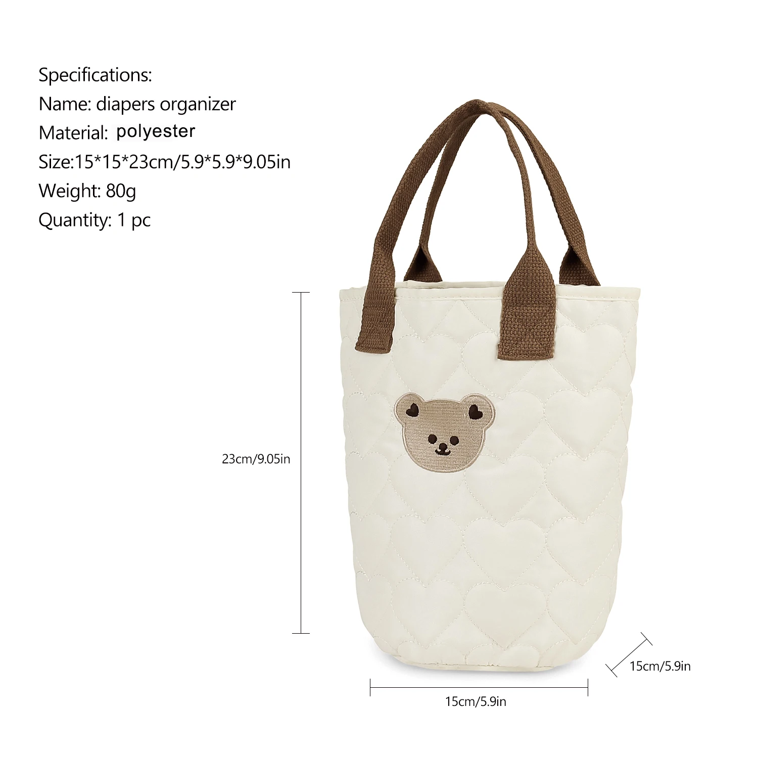 حقيبة تخزين سهلة محمولة للسفر للأمهات والطفل، حقيبة تخزين ملابس للحفاضات خفيفة الوزن، حقيبة يد مطرزة مبطنة