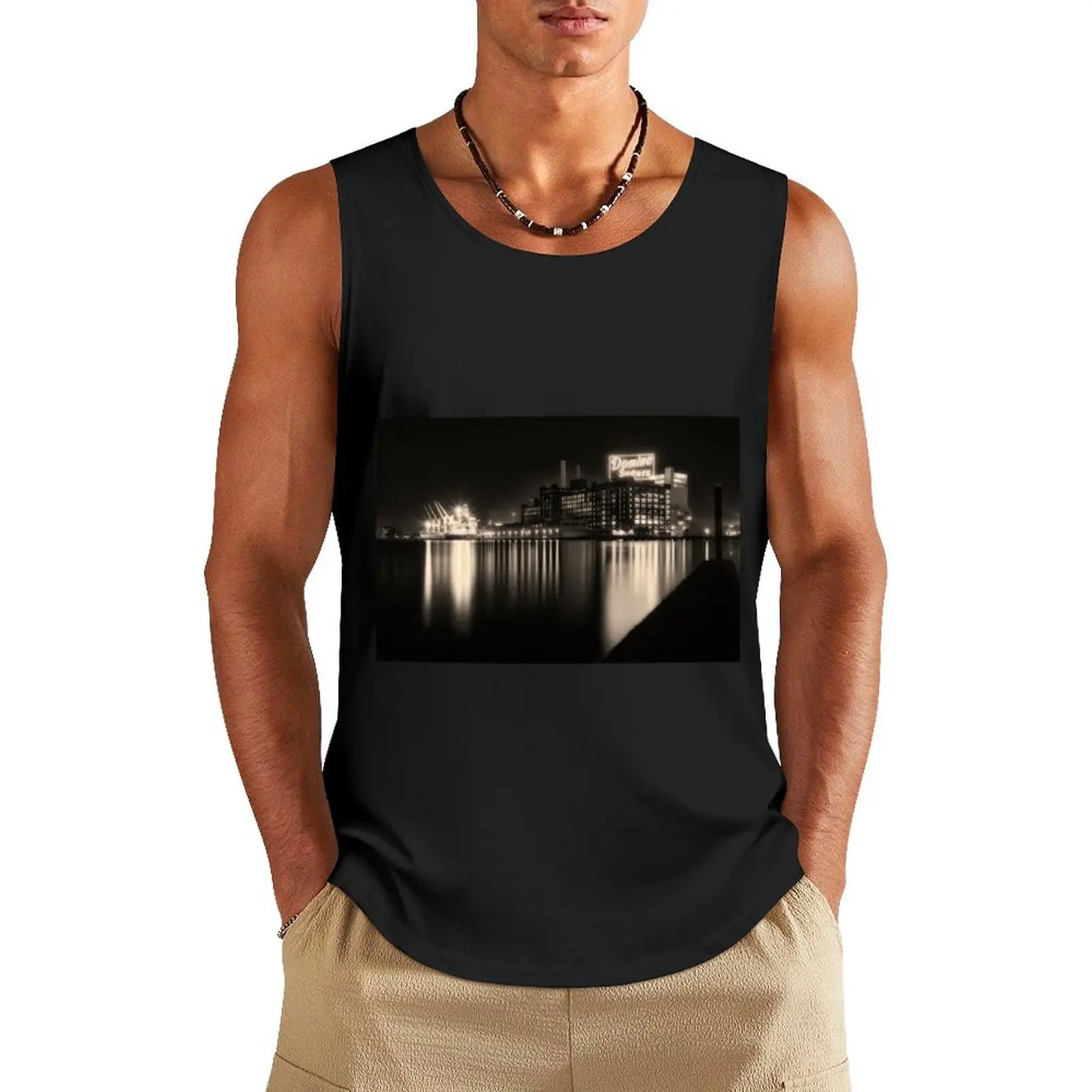 Domino Sugars Factory in Baltimore, Maryland Tank Top sleeveless man shirts Men's sports t-shirt