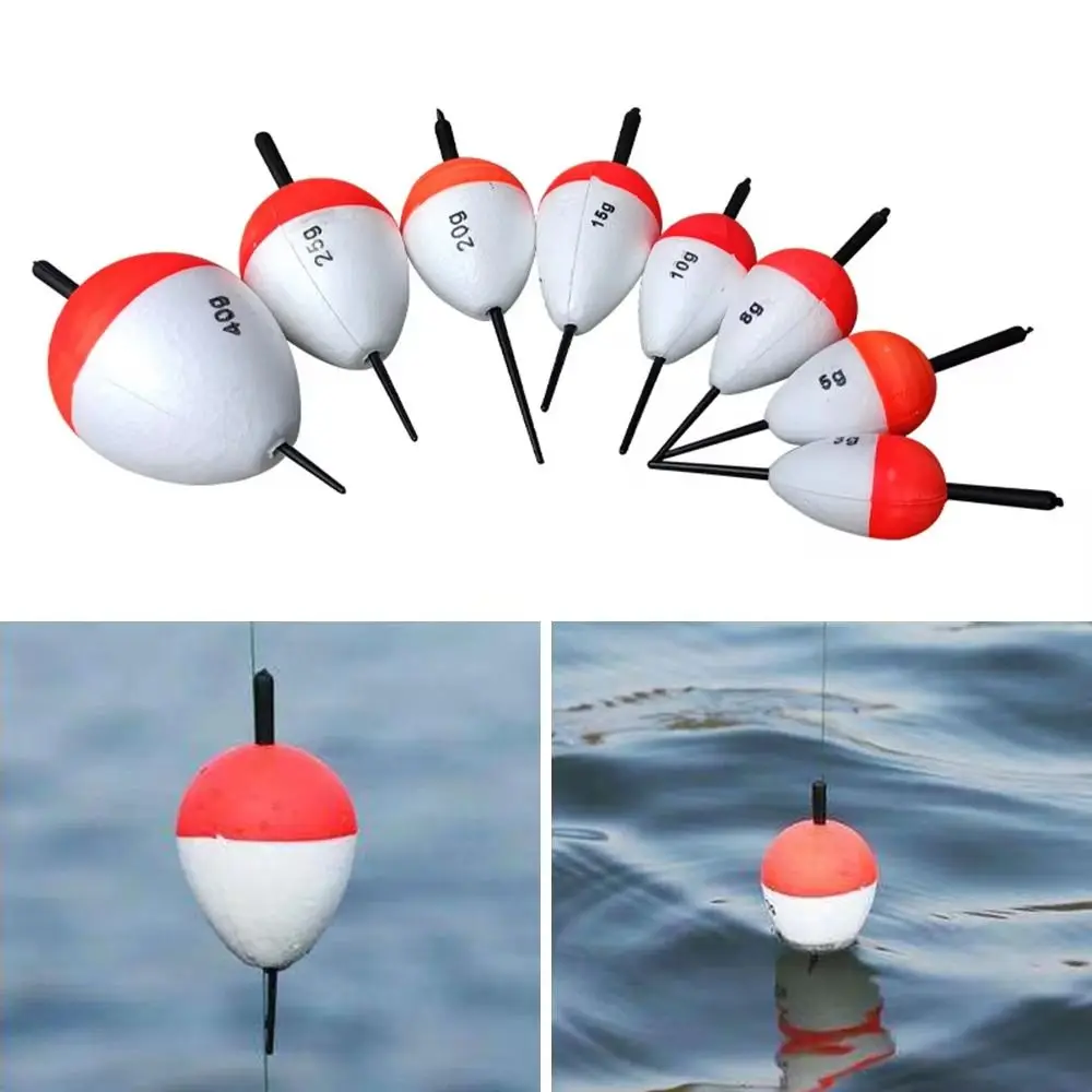 10Pcs/Set Portable 3/5/10/20g Fishing Float Fishing Tackle EVA Foam Floats Ball Red White High Quality Fishing Floats Beads