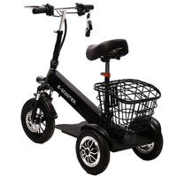 Lightweight Mobility Scooter Foldable With Basket For Adults Electric Scooter Senior Triple Shock Absorption 500W Trike 2 Seats
