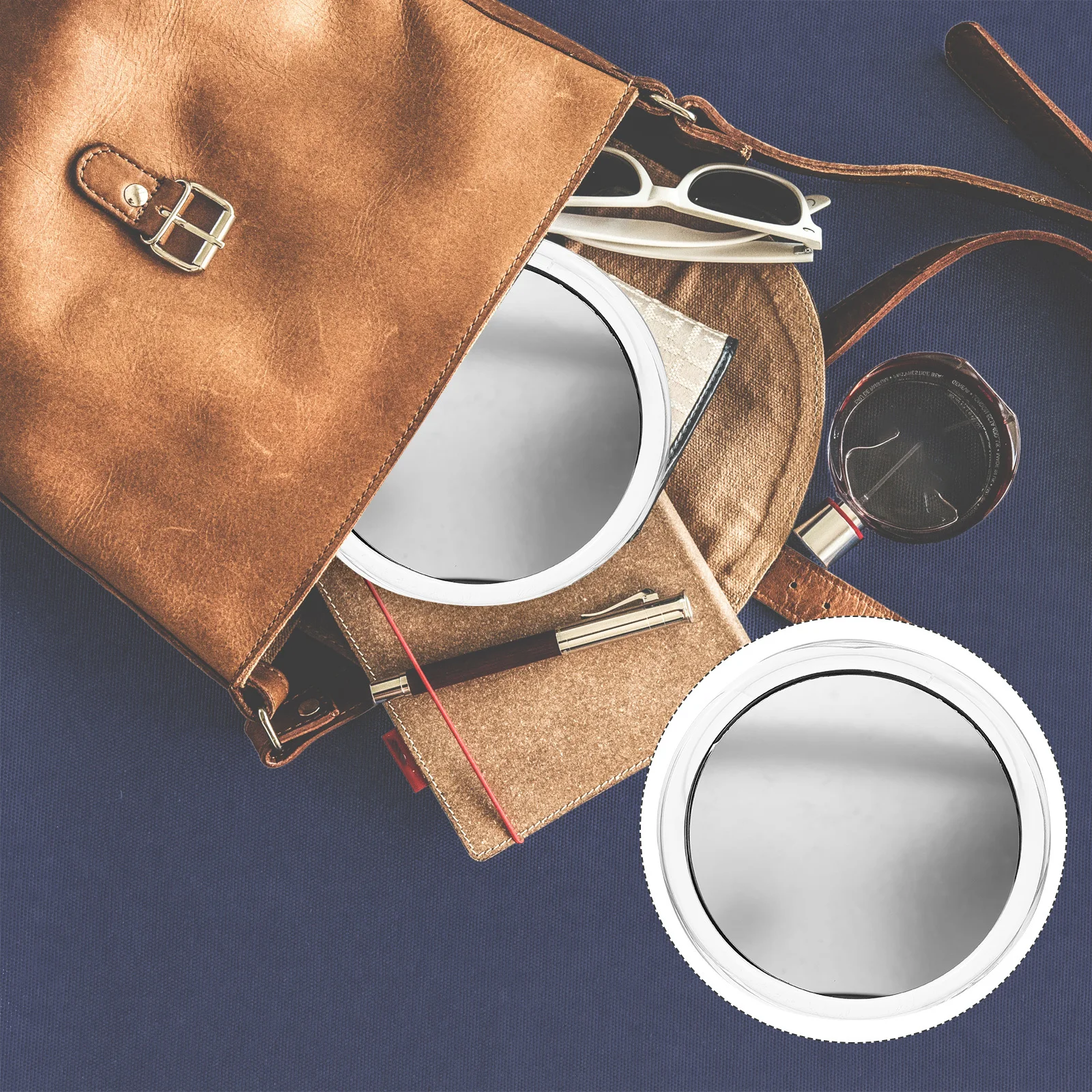 Kompakter Reisespiegel, 20-fache Vergrößerung, rundes Design, leicht, leicht zu tragen, Make-up-Zubehör, runde Seitenlupe, 20-fach