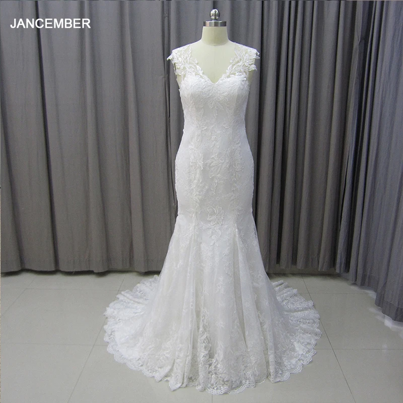 Luxury Sleeveless Vestidos De Novia V Neck Pearls Customized Lace Wedding Dresses Appliques Vestido De Noiva SC19905