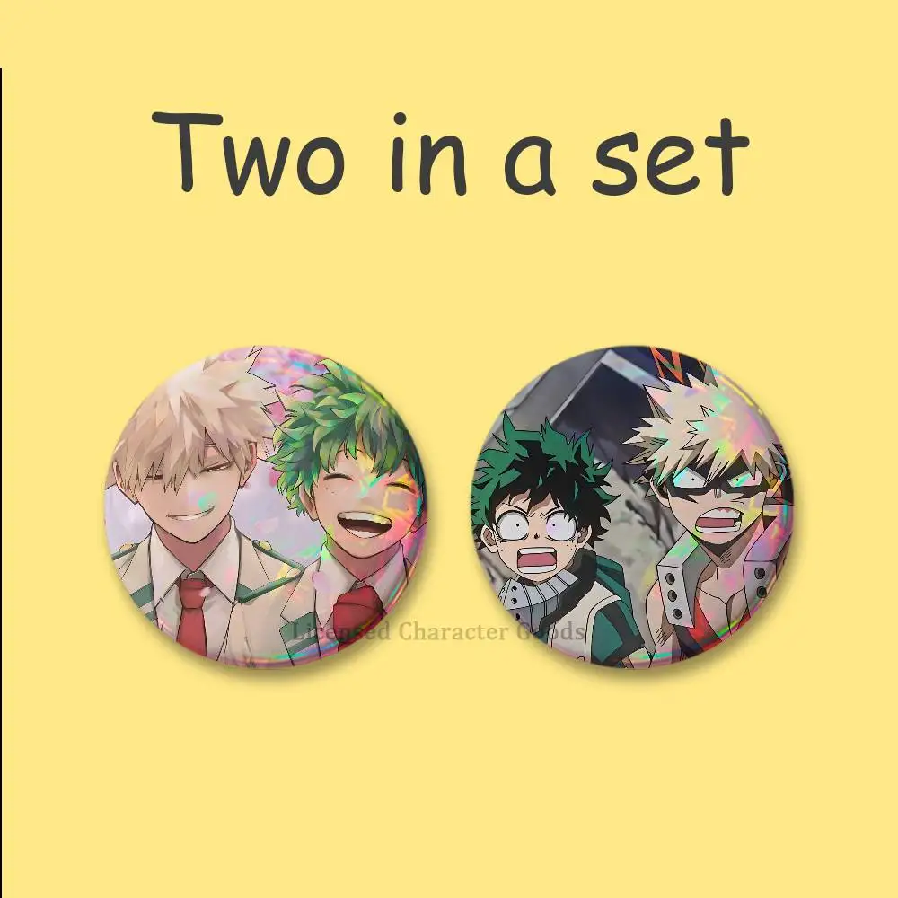 B-BakuDekuS Abzeichen, 25, 32, 44, 58, 75 mm, rund, Cosplay-Pin, Rucksack-Dekoration, zum Sammeln von Geschenken, Brosche, 2-teiliges Set – Detail 5