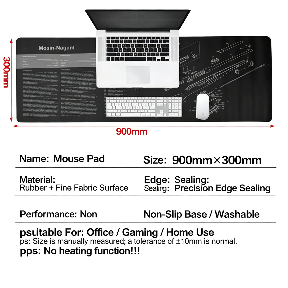AR15 AK47 Mouse Pad Remington 870 Rifle Gun Smith Repair Build Bench Pads Cleaning Rubber Parts Diagram Instruction 40/30*90CM view 2