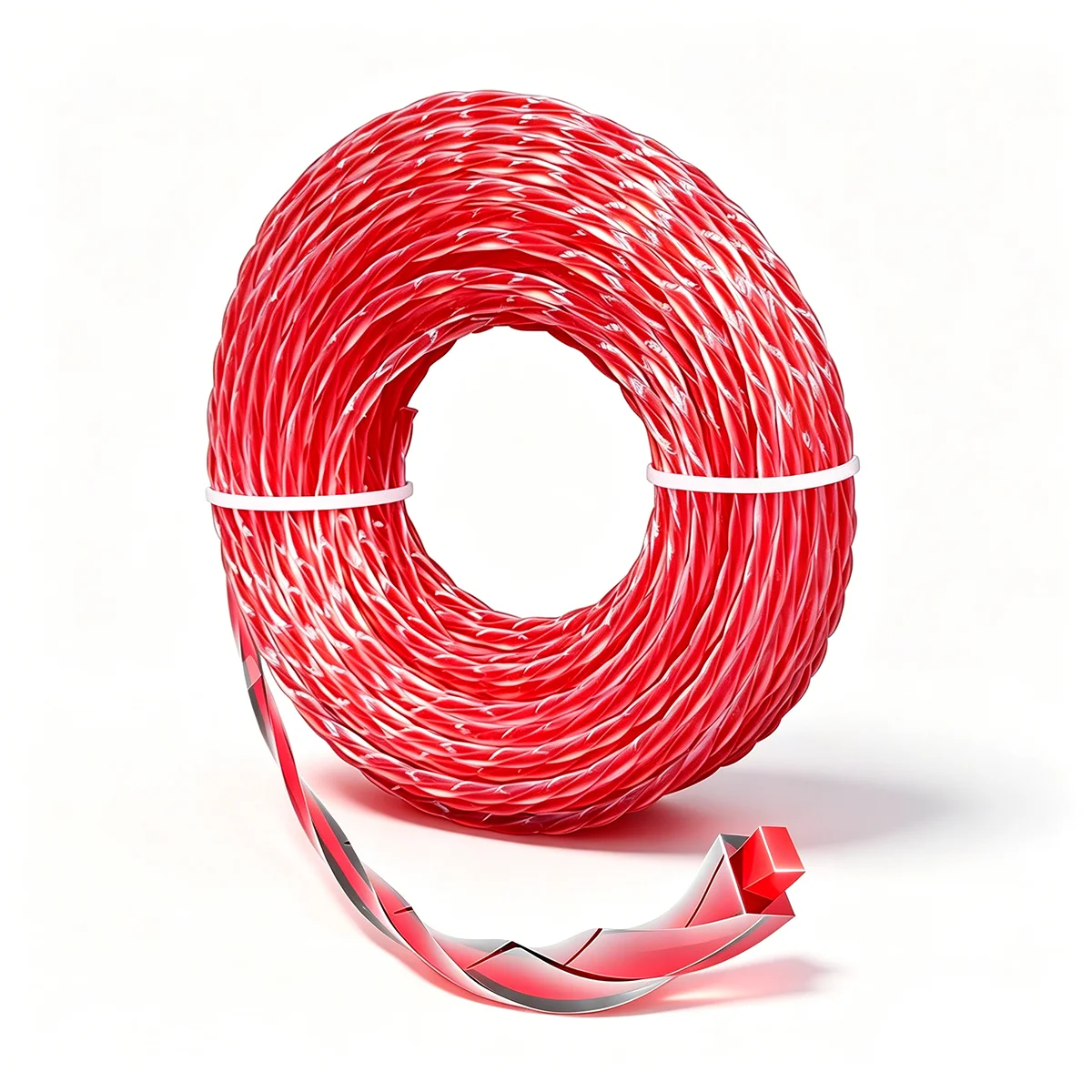 2.4~4.0mm Mowing Nylon Grass Trimmer Rope Brush Cutter Trimmer Line Mowing Wire Lawn Mower Accessory Double-Layer Square Braid