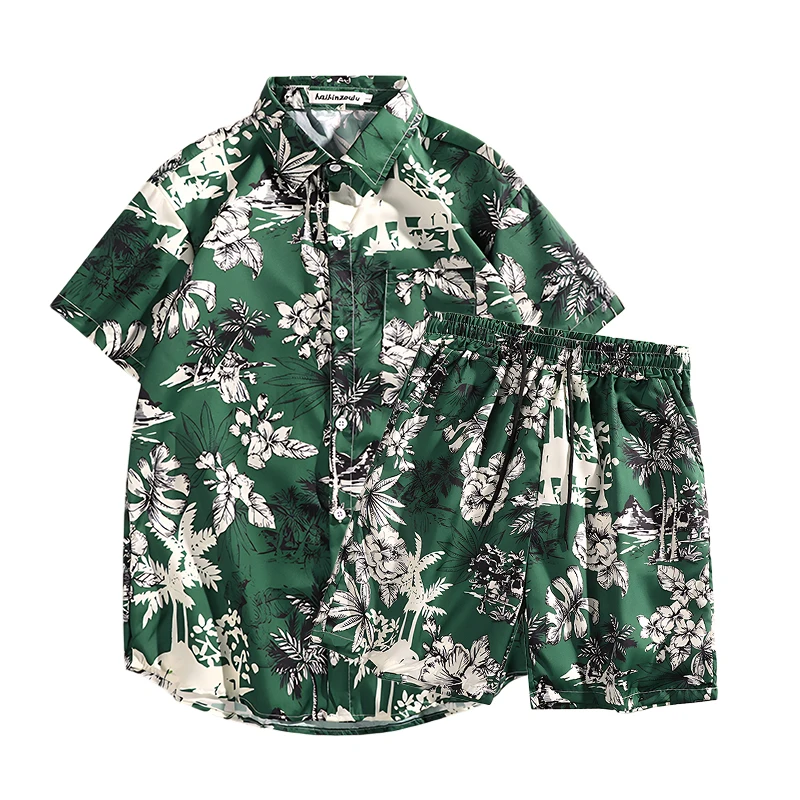 Summer Clothes Fashion - Hawaiiaanse stijl shirtset voor heren, zomerse