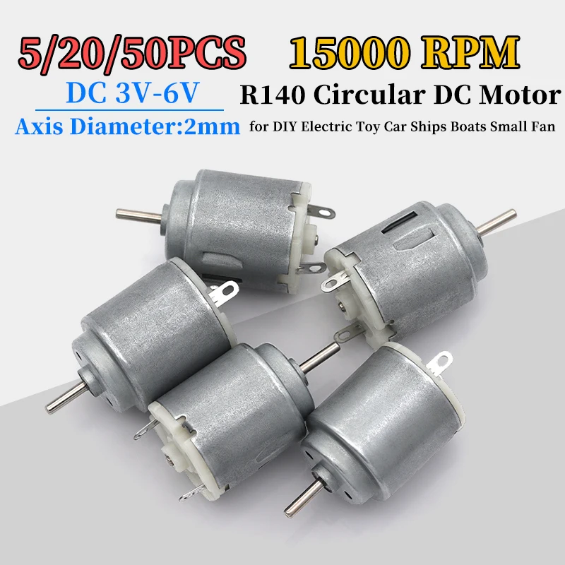 5/20/50 قطعة R140 موتور تيار مستمر 3 فولت-6 فولت 15000 دورة في الدقيقة DIY بها بنفسك سيارات لعبة كهربائية السفن قوارب مروحة صغيرة R140 تيار مستمر لعبة مايكرو موتور