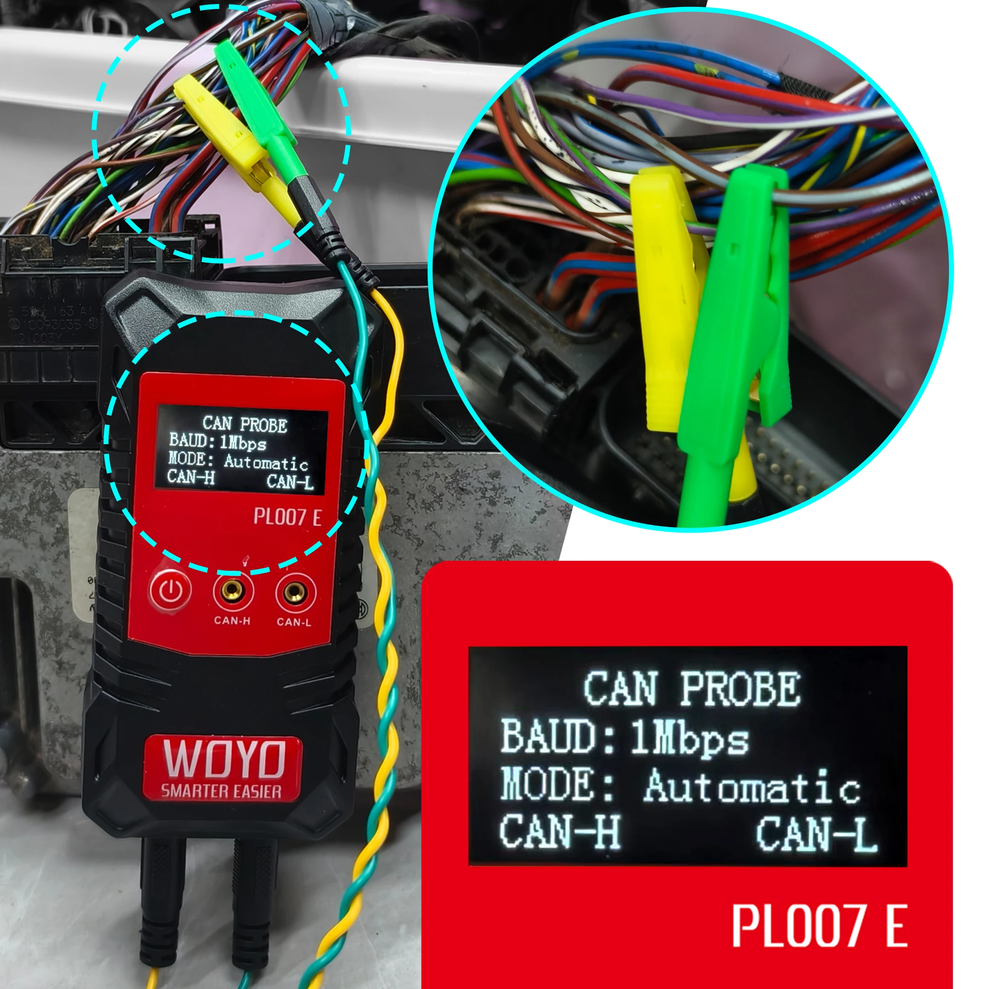 PL007E Non-contact CAN Sensor Engineer Edition, Reads Baud & ID Data, Upload CAN Data to PC/Laptop, Auto-recognize CAN-H & CAN-L