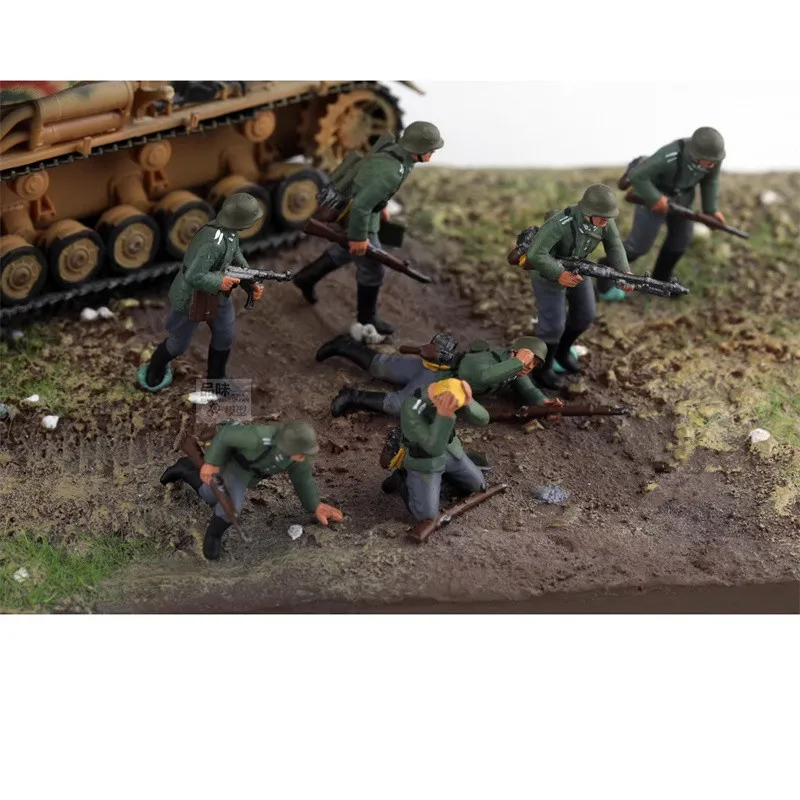 

1:72 Model Painted 7Pcs German Mechanized Infantry Battlefield Group Action Figure DIY Scene Accessory Collection Display Fans