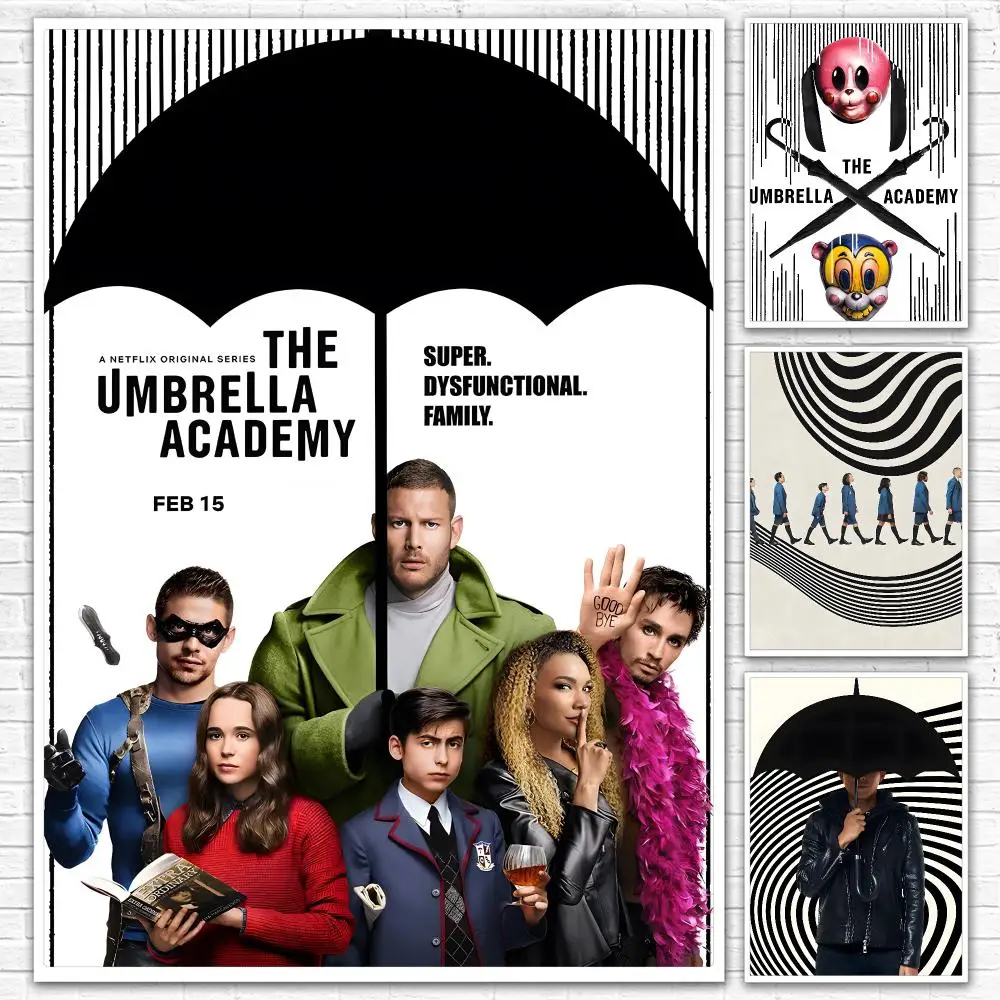 Tv Show The U-Umbrella Academy Poster Canvas Mural For Interior Walls Crease-Free Beautiful For Living Room Bedroom