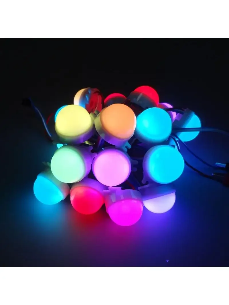 20 stks/partij 30mm Diffuus LED Pixel DC12V WS2811 Module Full Color 3 LEDs 5050 RGB led lamp string D30 modules IP68 0.72 W/stks - afbeelding 2