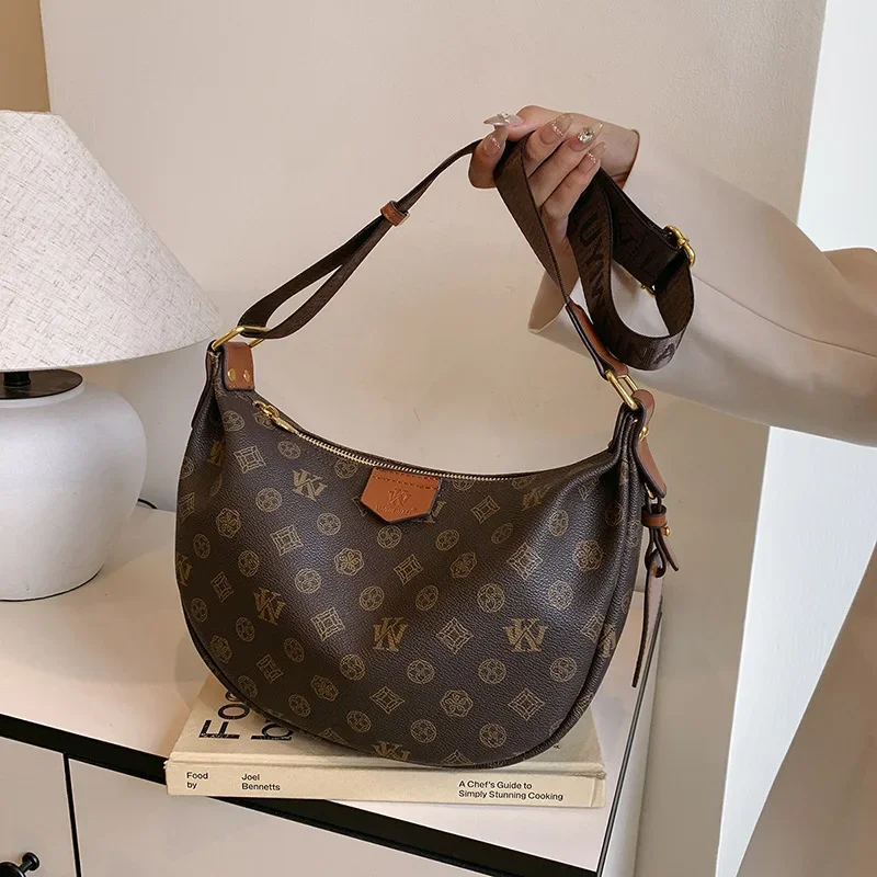 حقيبة كروس على الطراز الفرنسي الجديد لعام 2025 - محفظة ذات سعة كبيرة، حقيبة كتف كلاسيكية خفيفة الوزن بنمط مبطن