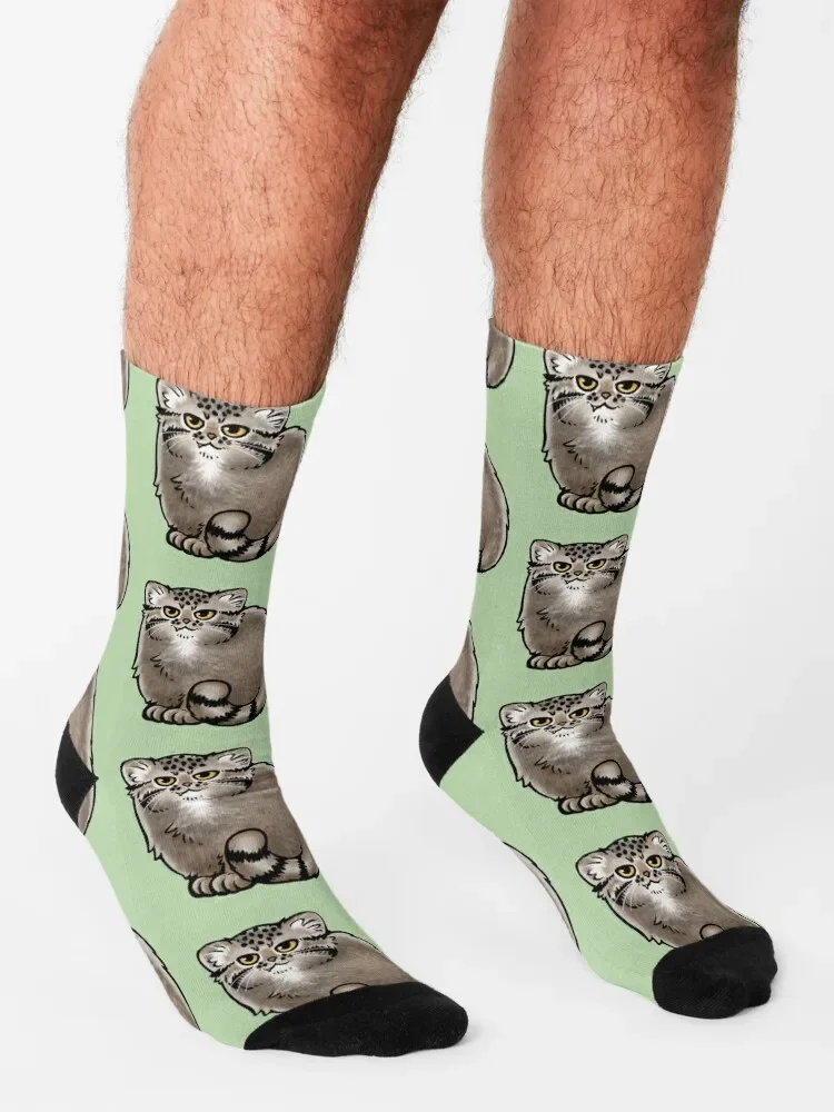 Meia de Natal elegante para homens e mulheres, Pallas's Cat e Manul Cat Socks