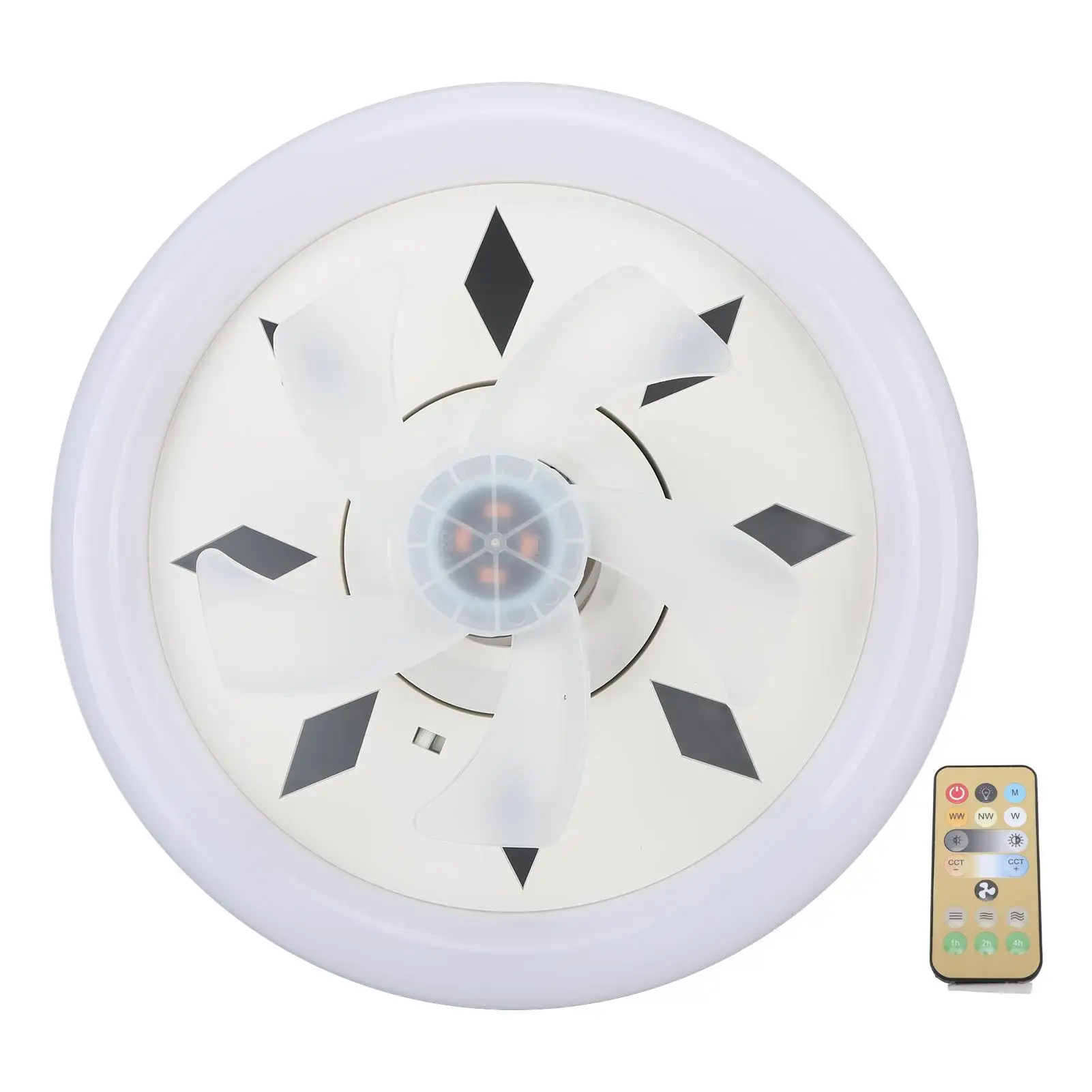 

60W Dimmable 11.8-Inch Ceiling Fan Light with Remote Control, 3 Speeds, 5 Blades, 360° Rotation