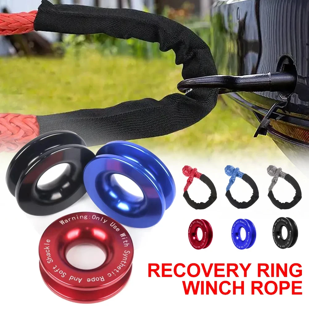 

Tow Rope Recovery Loop with Soft Shackle Rope 38000 lbs Strength Winch Snatch Towing Loop Synthetic Rope Straps for Trucks SUV