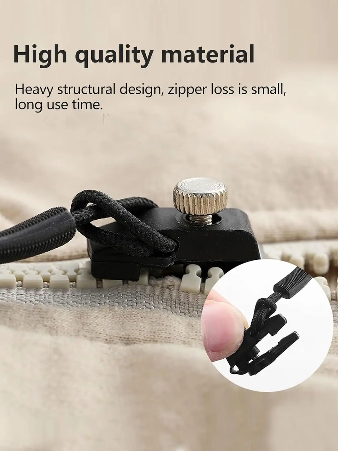 3Pcs Universal Zipper Repair Kit Zipfix Quick Instant Detachable Zipper Head Replacement Zipper Slider Pull for Jacket Bags Coat