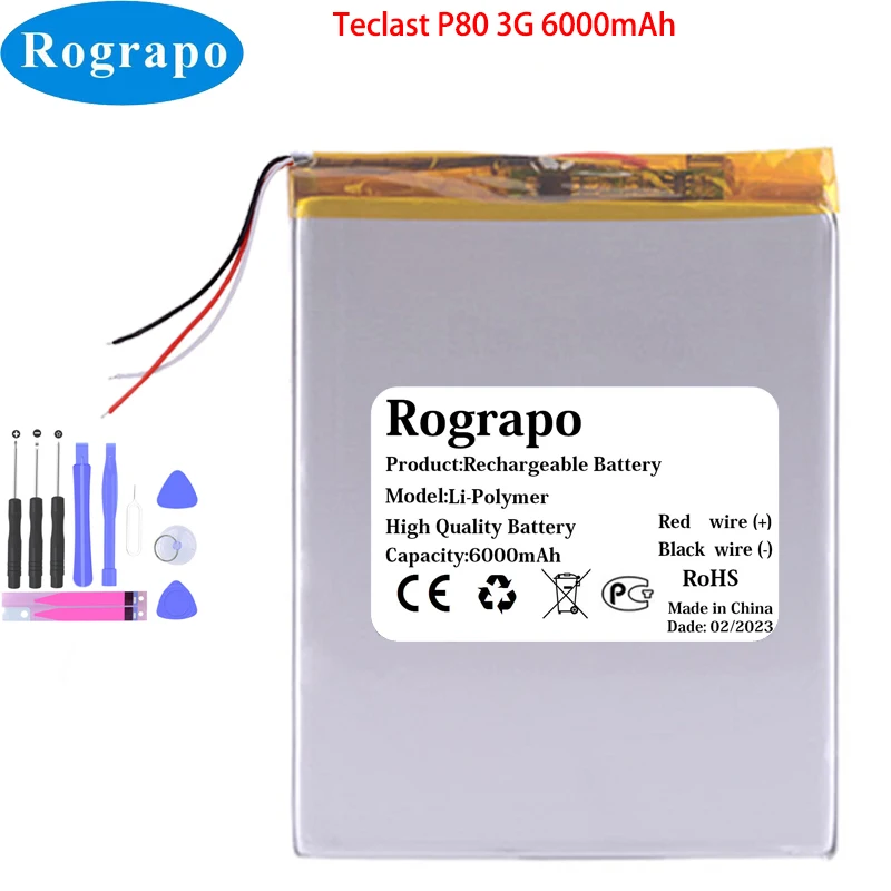 New 3.8V 6000mAh Tablet Battery For Teclast P80 3G PC Accumulator 3-Wire