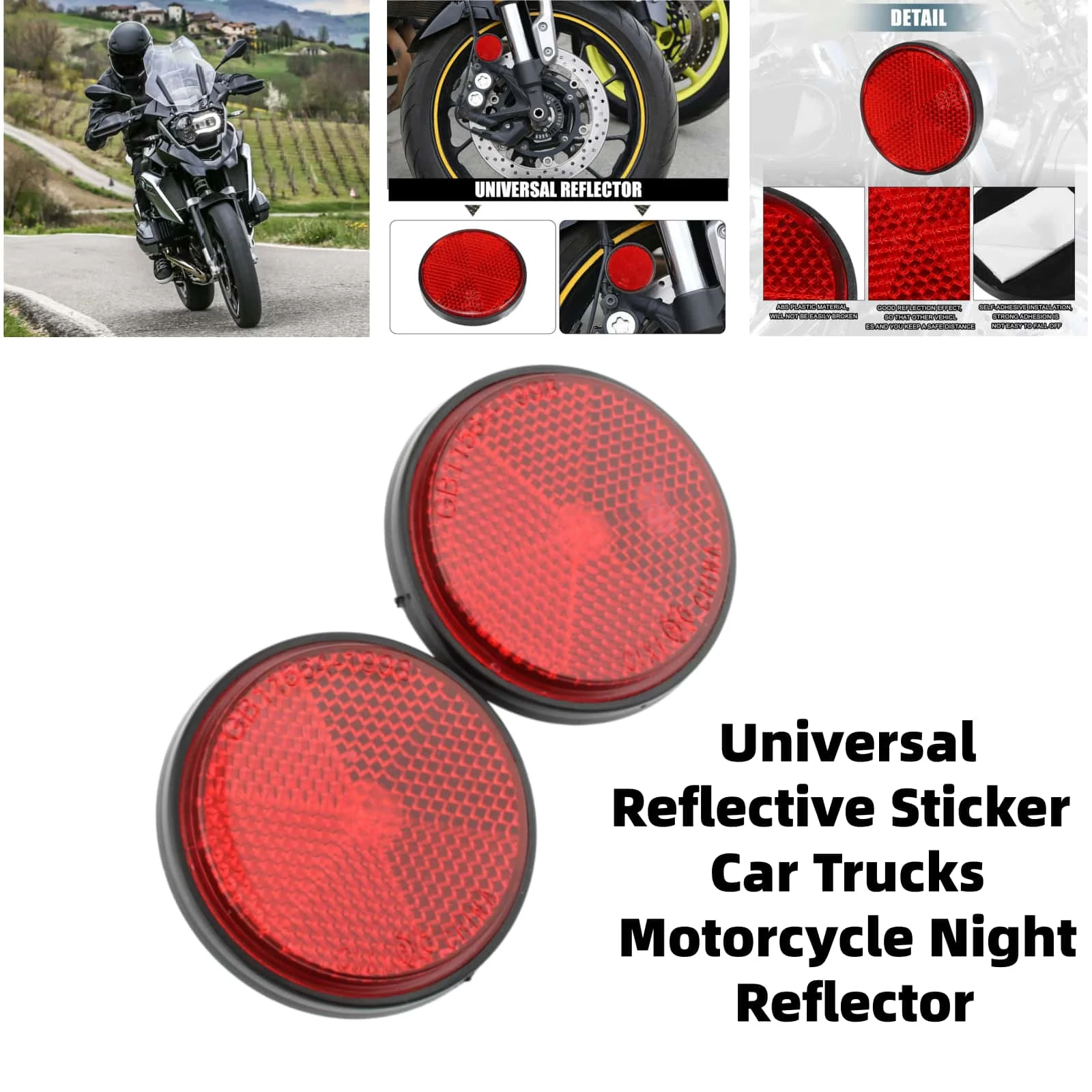 

Universal Sticker Car Trucks Motorcycle Night Reflector Circular Refraction For Harley Honda Yamaha Night Safety Reflectors