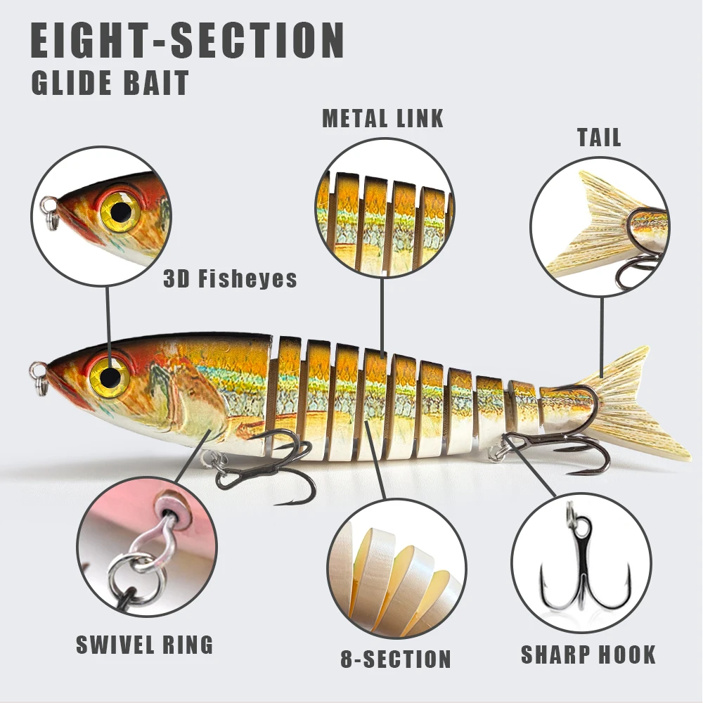 LUHANGT 240mm Angelköder Madness Swimbait Großer Köder Meeresangeln Harter Köder 11-teilig Riesiger Mehrteiliger Köder – Detail 3