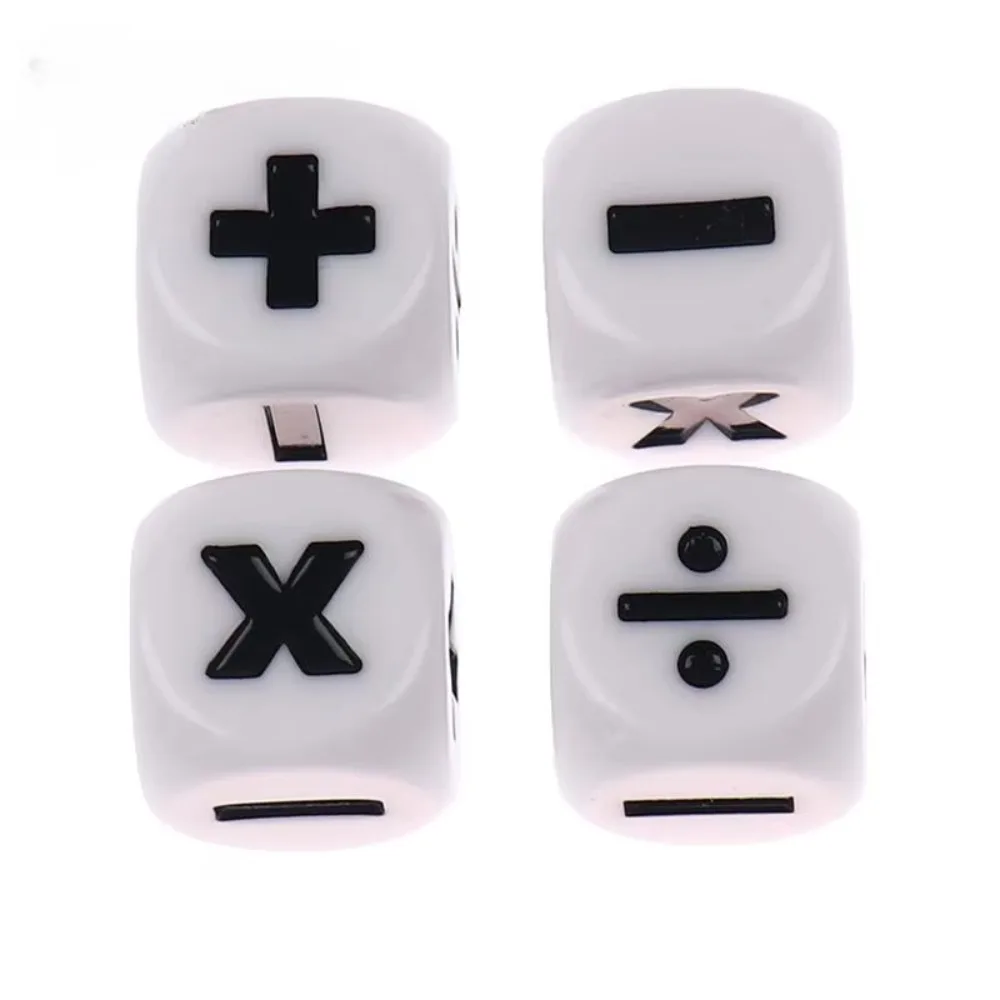 

6Pcs Resin Addition Subtraction Multiplication Division Symbol Dice Operation Props Kids Educational Assist Accessories 16mm