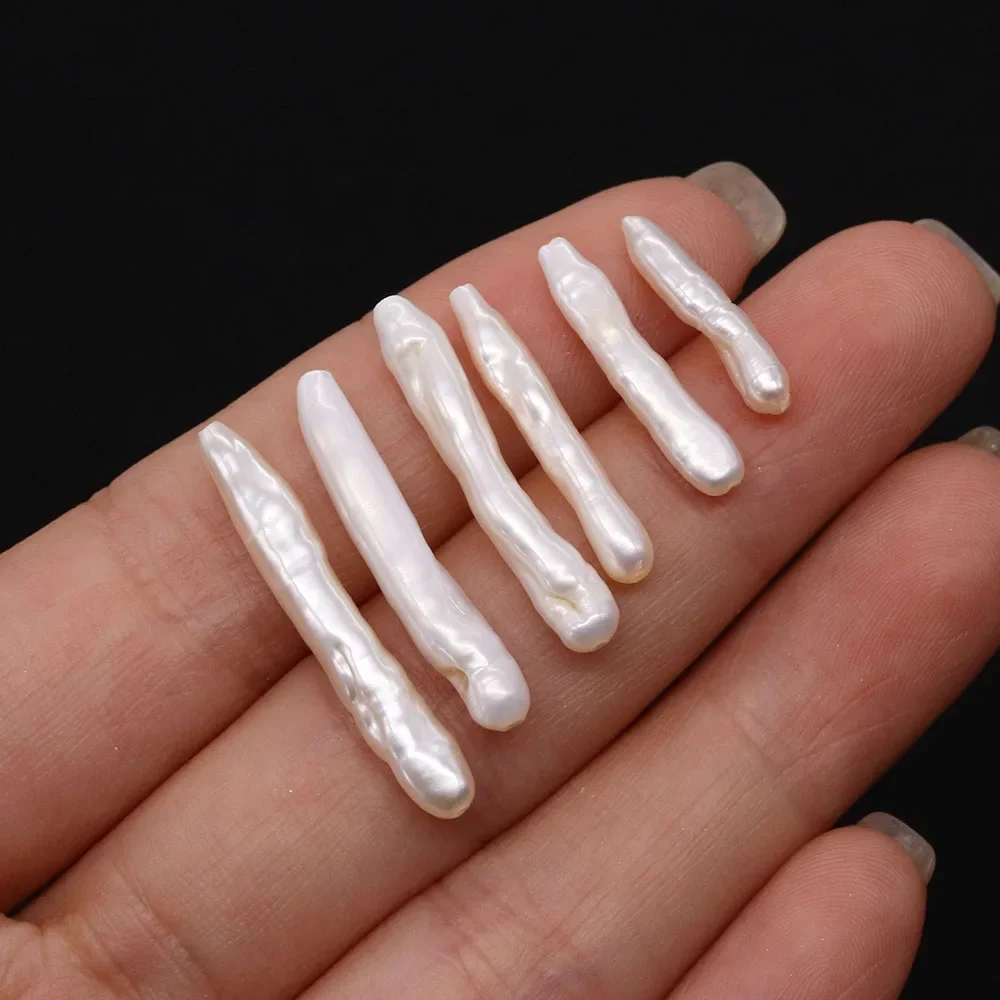 Natural Freshwater Toothpick Shaped Irregular Baroque Pearl Non-porous Jewelry Charm Ladie DIY Bracelet Necklace Pendant Jewelry
