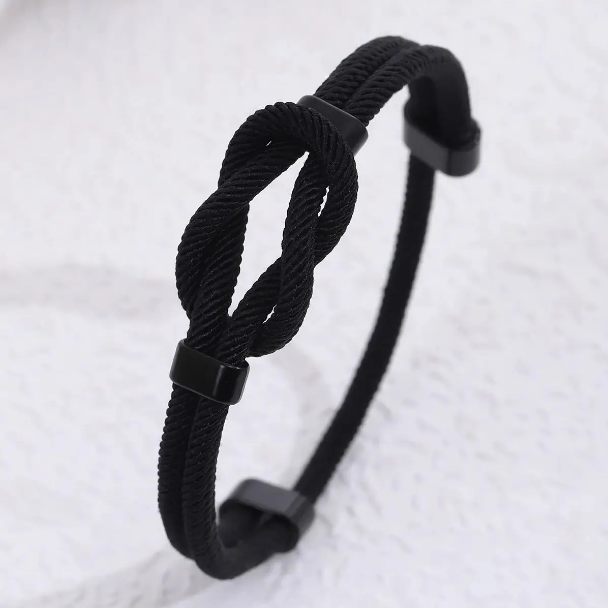 

Adjustable Double Knot Bracelet For Men - Handmade Braided Hand Rope Cord - Daily Wear Gift For Him, Boyfriend, Husband