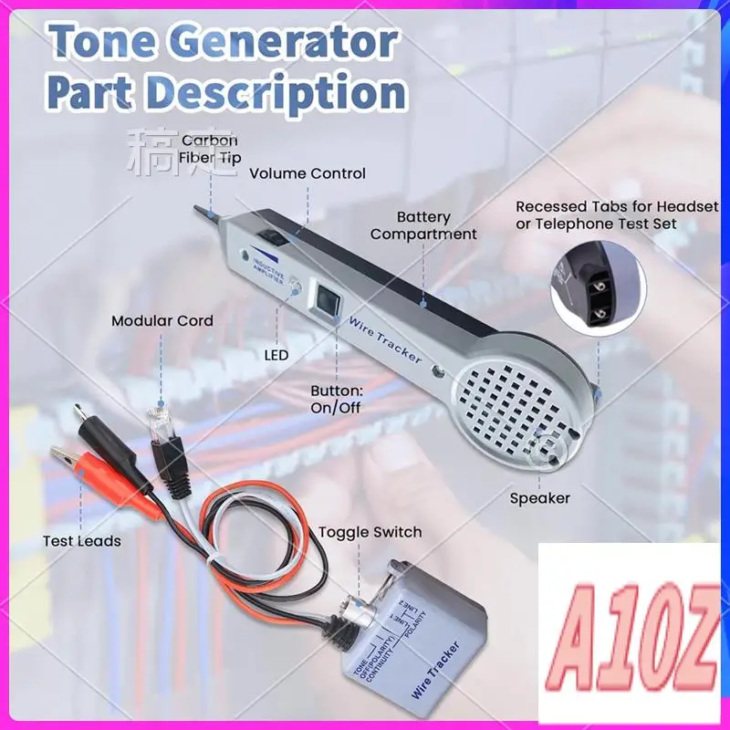 0Z-Tone Generator Kit, Wire Tracer Circuit Tester, 200EP High Accuracy Cable Tester, Tone And Probe Kit Line Finder Easy To Use