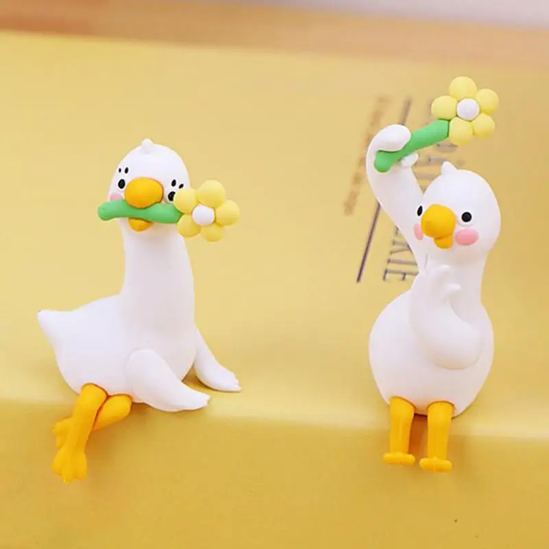 Cute 3D Duck Figurine Mini Resin Duck Ornament Cartoon Animal Decor For Desk Car Dashboard Monitor Gift Idea view 6